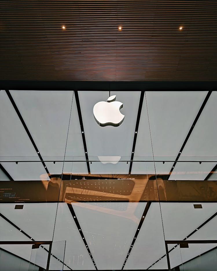 Apple Logo On The Front Of A Shop