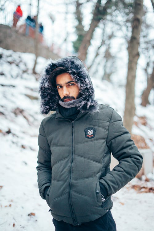 Man Wearing Winter Jacket