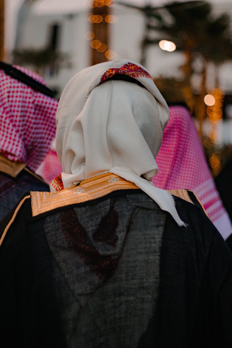 Back View Of A Person Wearing Kaffiyeh