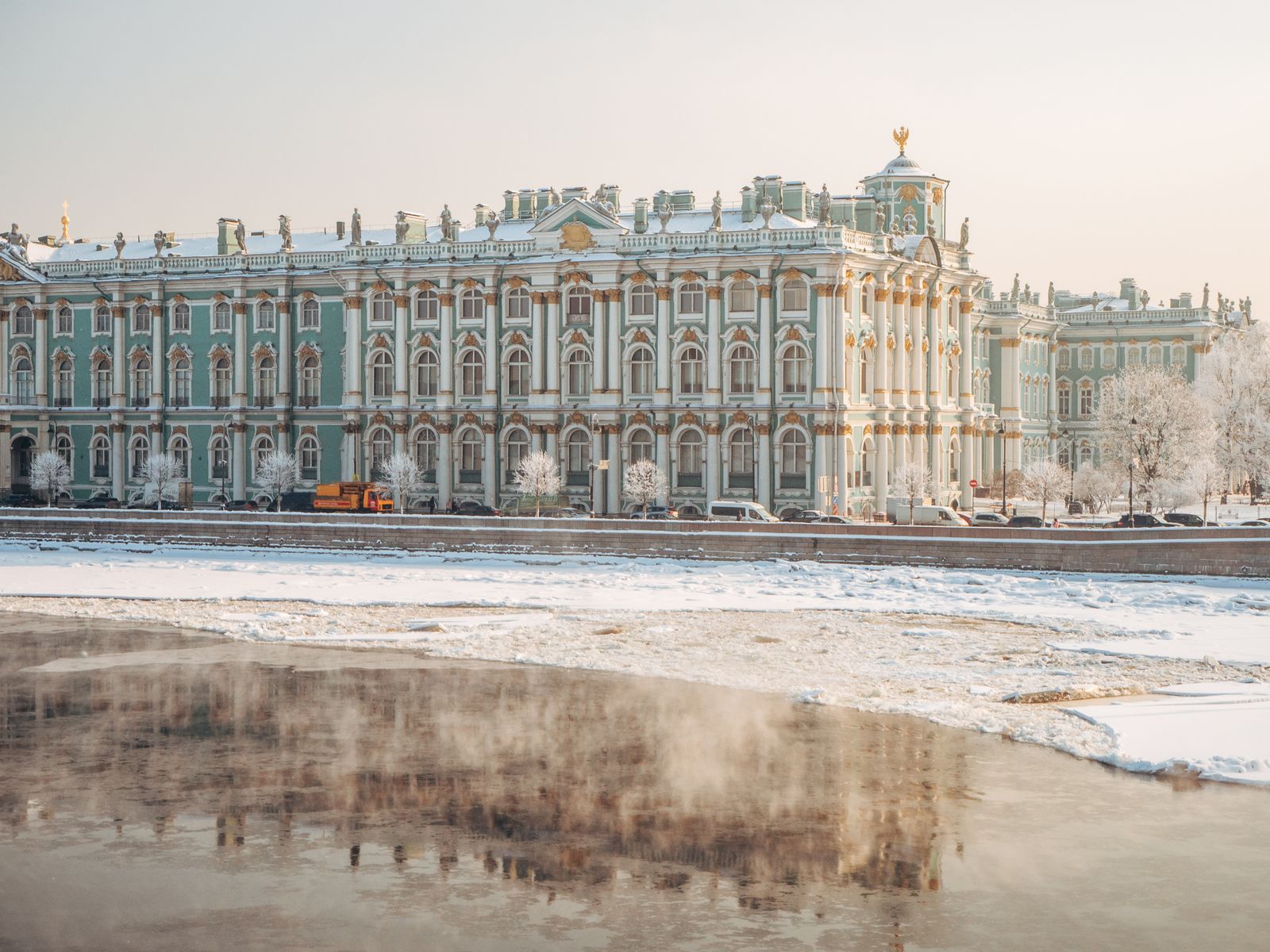 Hermitage Winter Palace St Petersburg Neva River facade