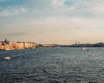 Boats in the Harbor of St Petersburg Russia
