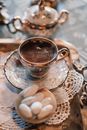 Cup of Coffee Served in Vintage China 