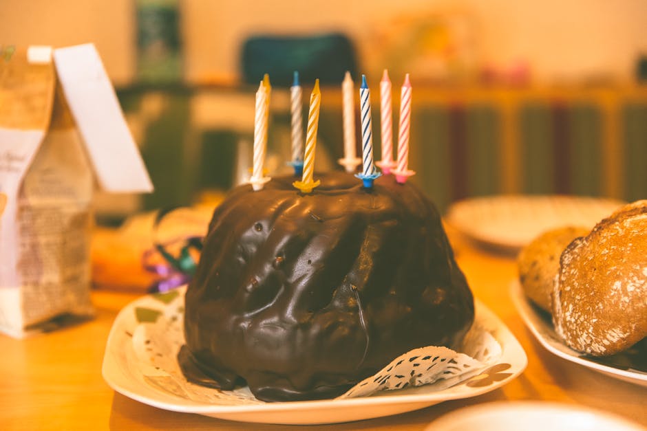 Chocolate Cake in White Ceramic Plate