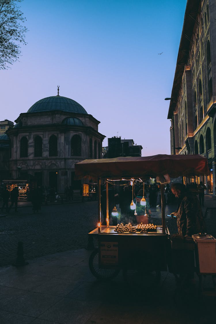 Street Vendor Selling Street Food