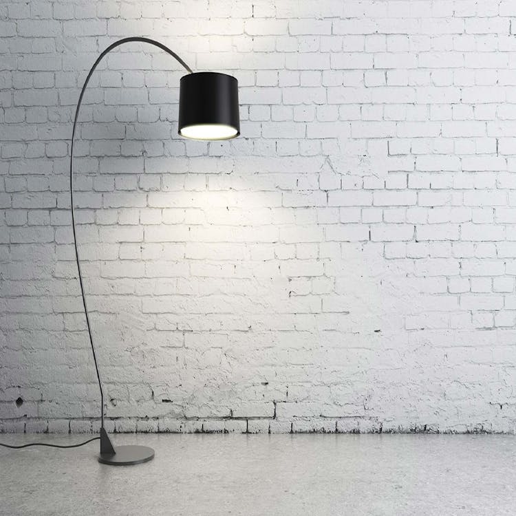Free Turned on Black Torchiere Lamp Stock Photo