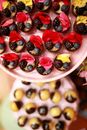 Dessert with Berries and Flower Petals