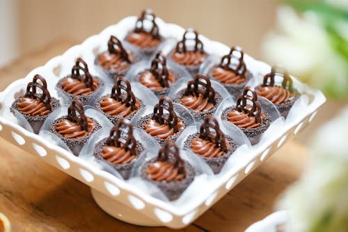 Free Chocolate Desserts on a Tray Stock Photo