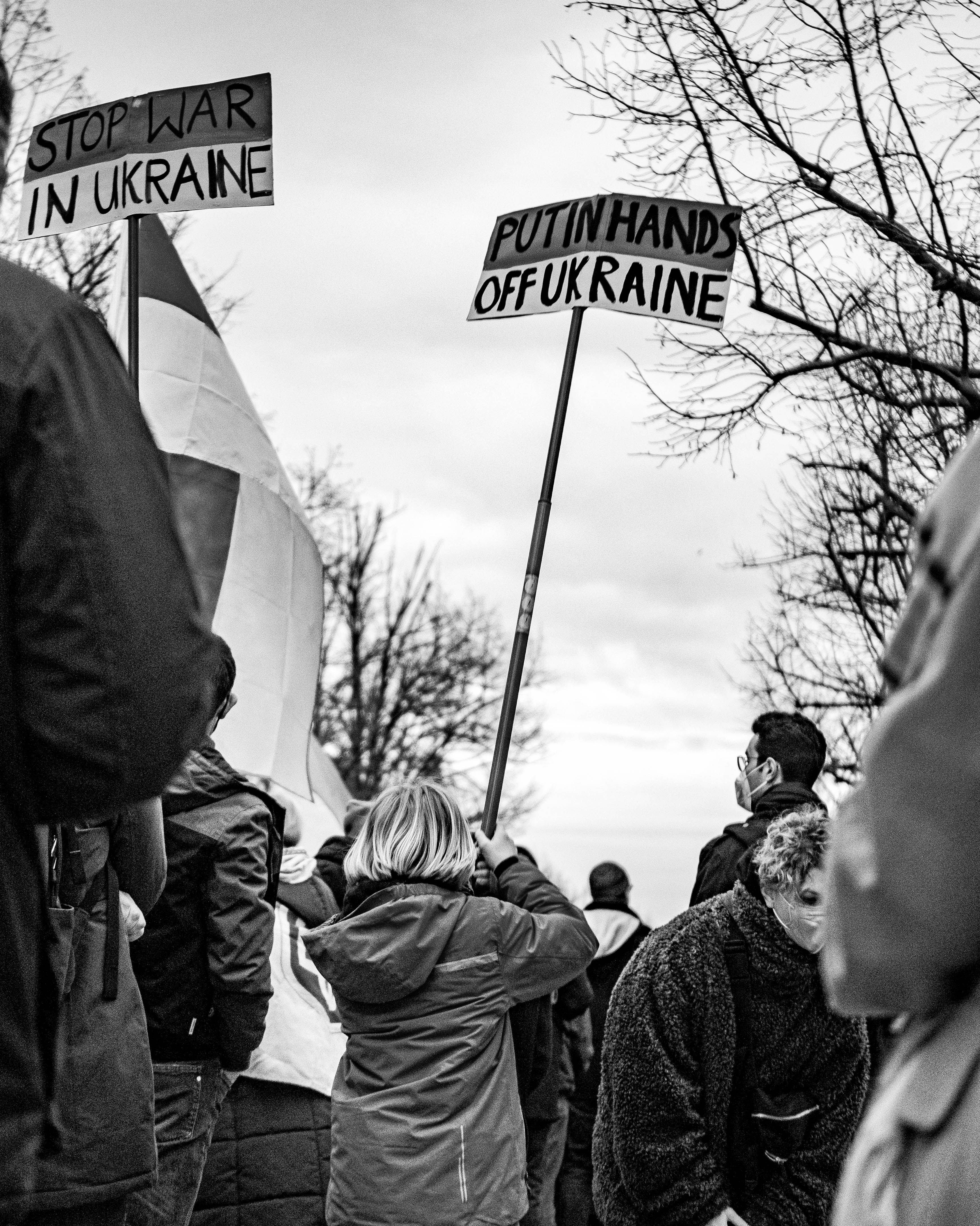 Grayscale Photo of Protesters on the Street · Free Stock Photo