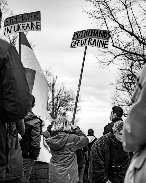 Grayscale Photo of Protesters on the Street · Free Stock Photo