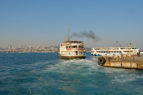 Ferry Boats at a Pier