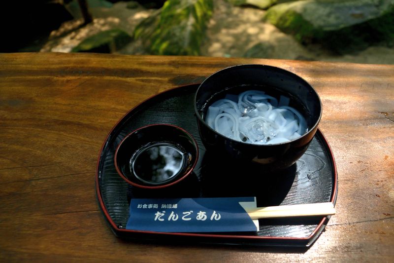 Refreshing Japanese cold noodles served on a wooden table