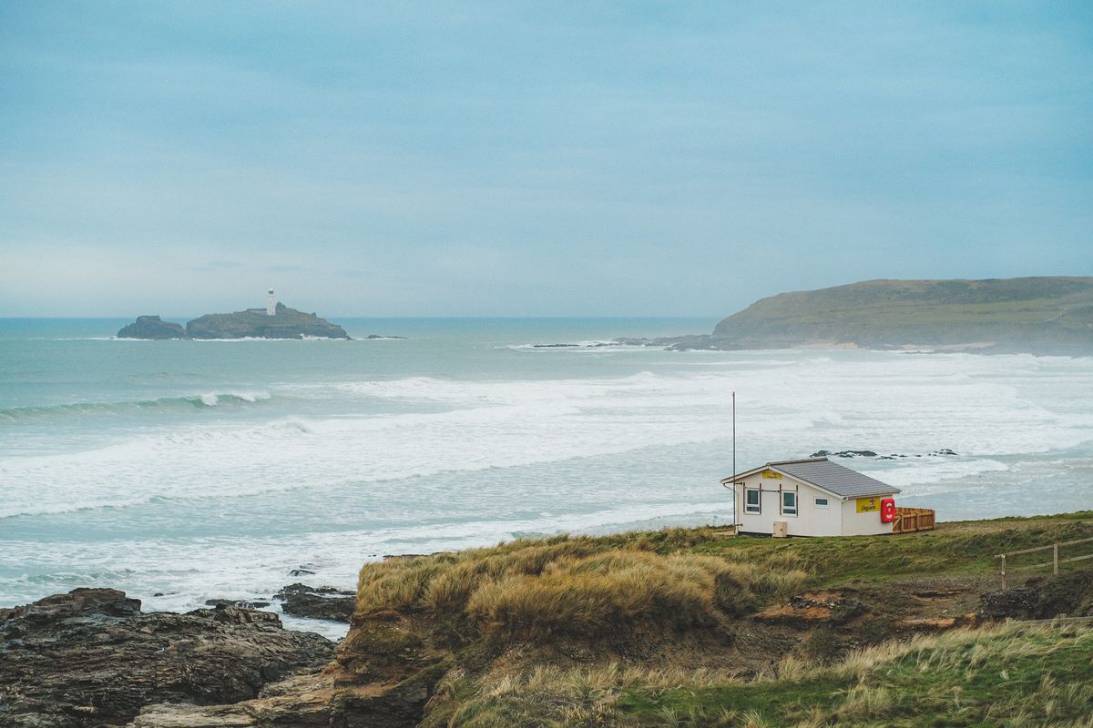 Insula Godrevy din golful St Ives, Cornwall