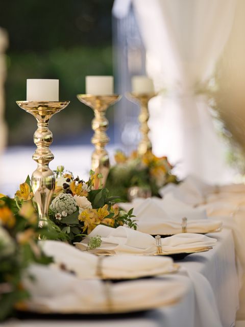 Wedding invitation gold-candlesticks