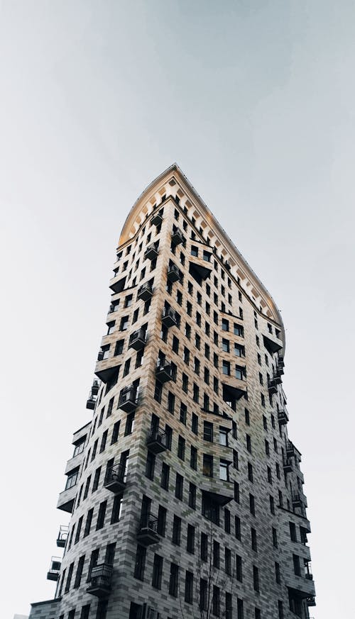 Free Low Angle View of a Modern Residential Skyscraper  Stock Photo