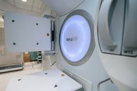 White and Blue Round Device