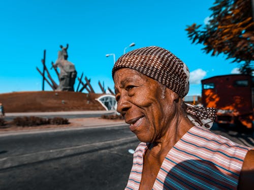 Elderly Woman in Headscarf