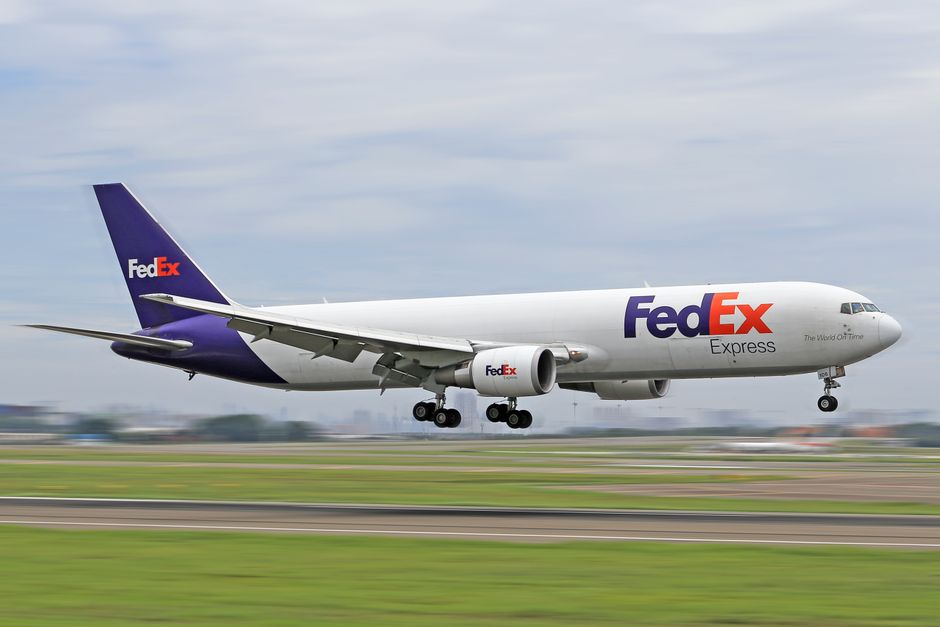 Boeing 767 aircraft side profile white background