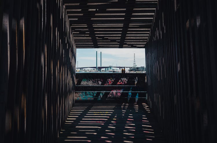 Shadows In A Walkway On A Pier