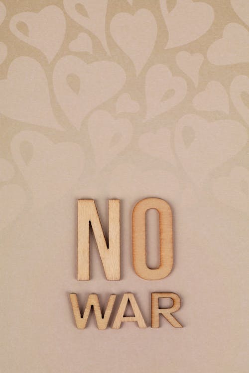Free Wooden Letters with No War Message  Stock Photo