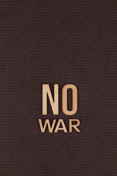 Free Wooden Letters with Anti-War Message Stock Photo