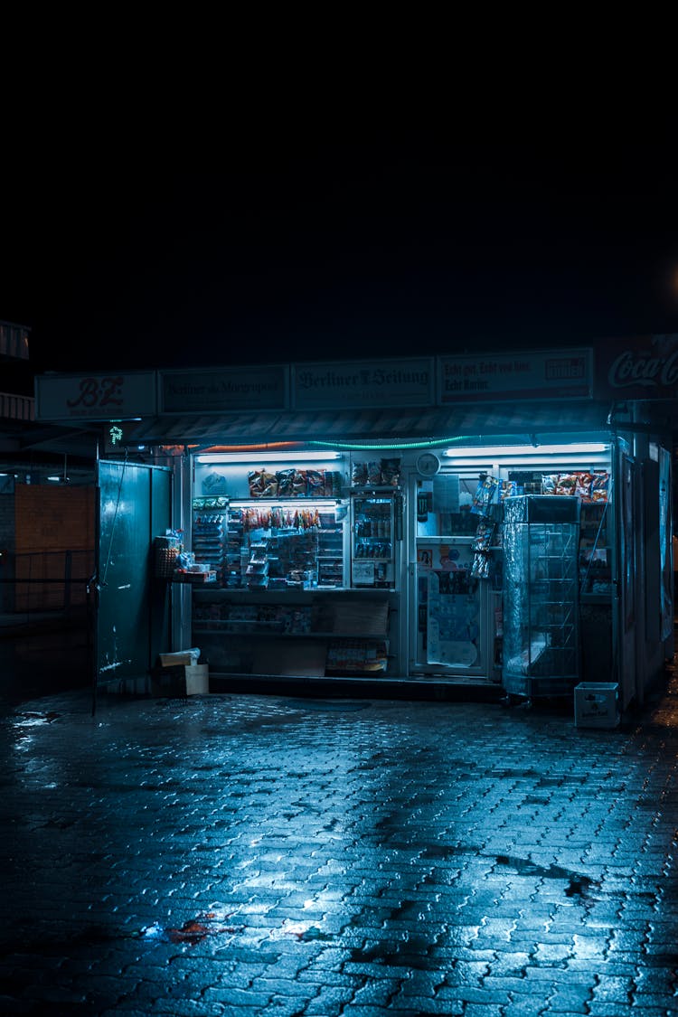 Small Restaurant At Night