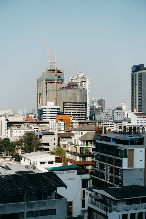 Roofs of High-Rise Buildings in Bangkok, Thailand