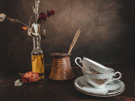 White Ceramic Cups on the Table