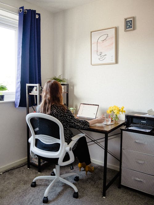 Woman Working in Home Office