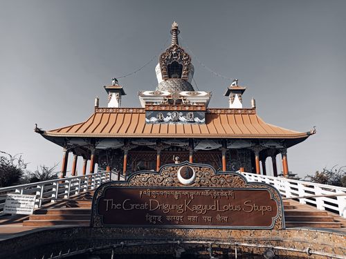 Free Explore the stunning architecture of The Great Drigung Kagyud Lotus Stupa in Lumbini, Nepal. Stock Photo