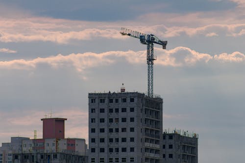 Construction Crane Above the Building