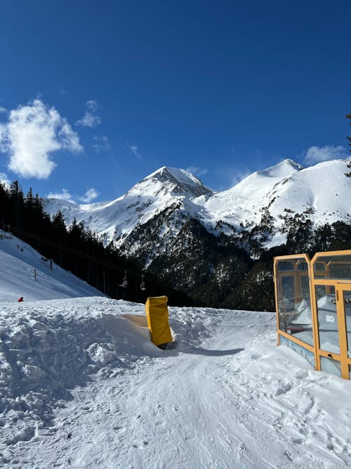 Snow Covered Mountain Under Blue Sky