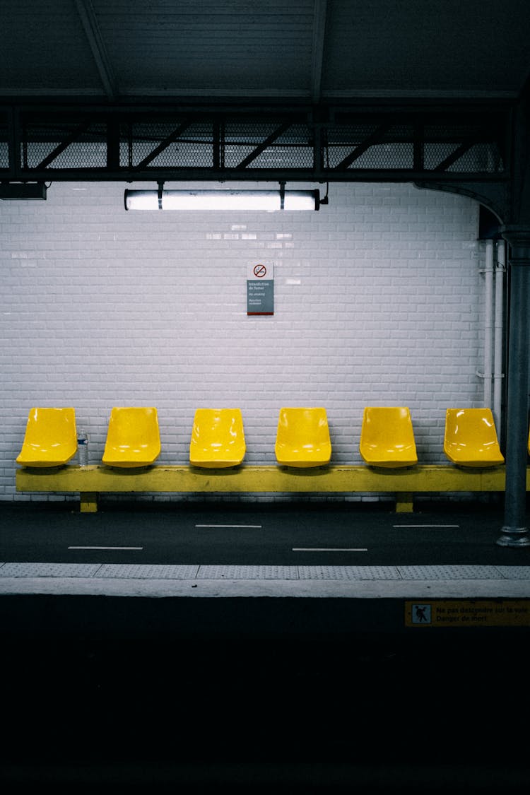 Rows Of Seats In A Subway Station