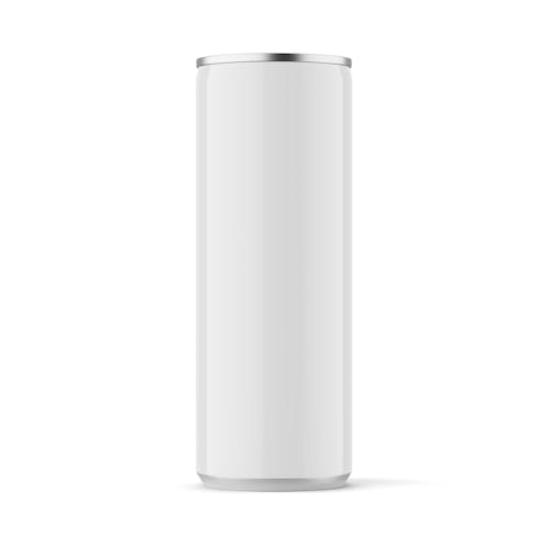 Glossy 330 ml sleek can on a white background
