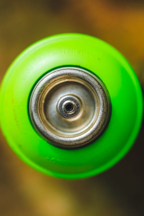 Close-up of a Green Spray Can 