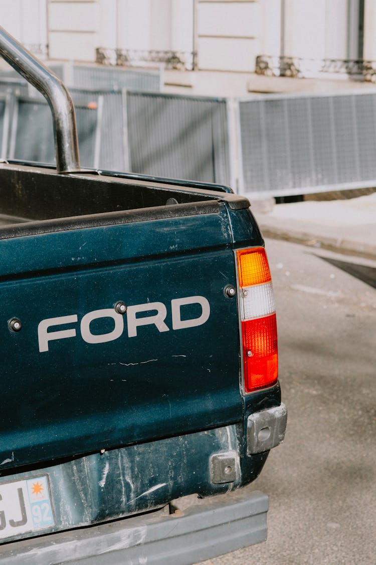 Brand Name On The Back Of An Old Ford Truck 