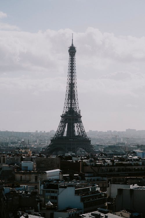Free Clouds over Eiffel Tower Stock Photo