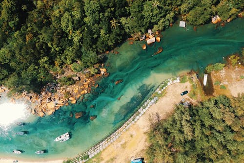 Free River Aerial Photo Stock Photo