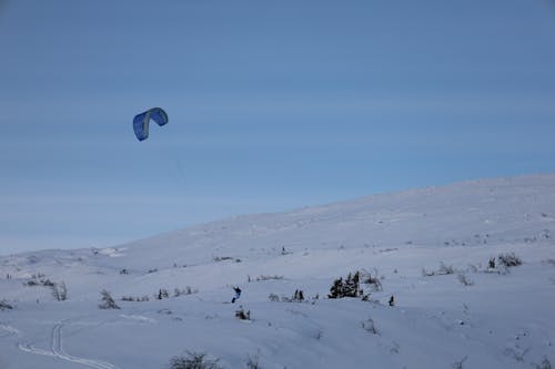 겨울, 낙하산, 날으는의 무료 스톡 사진