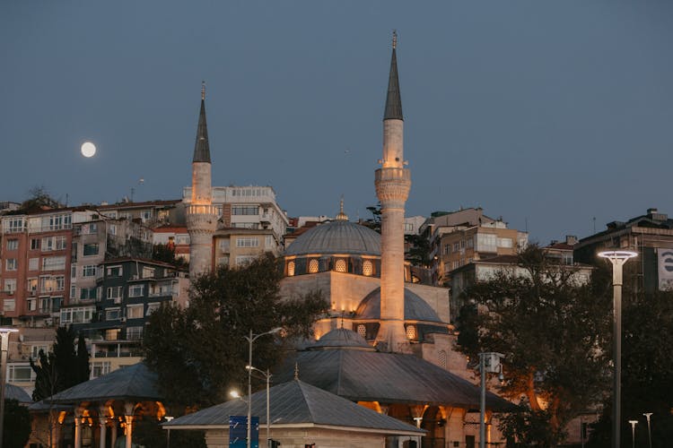 Mosque In City In The Evening