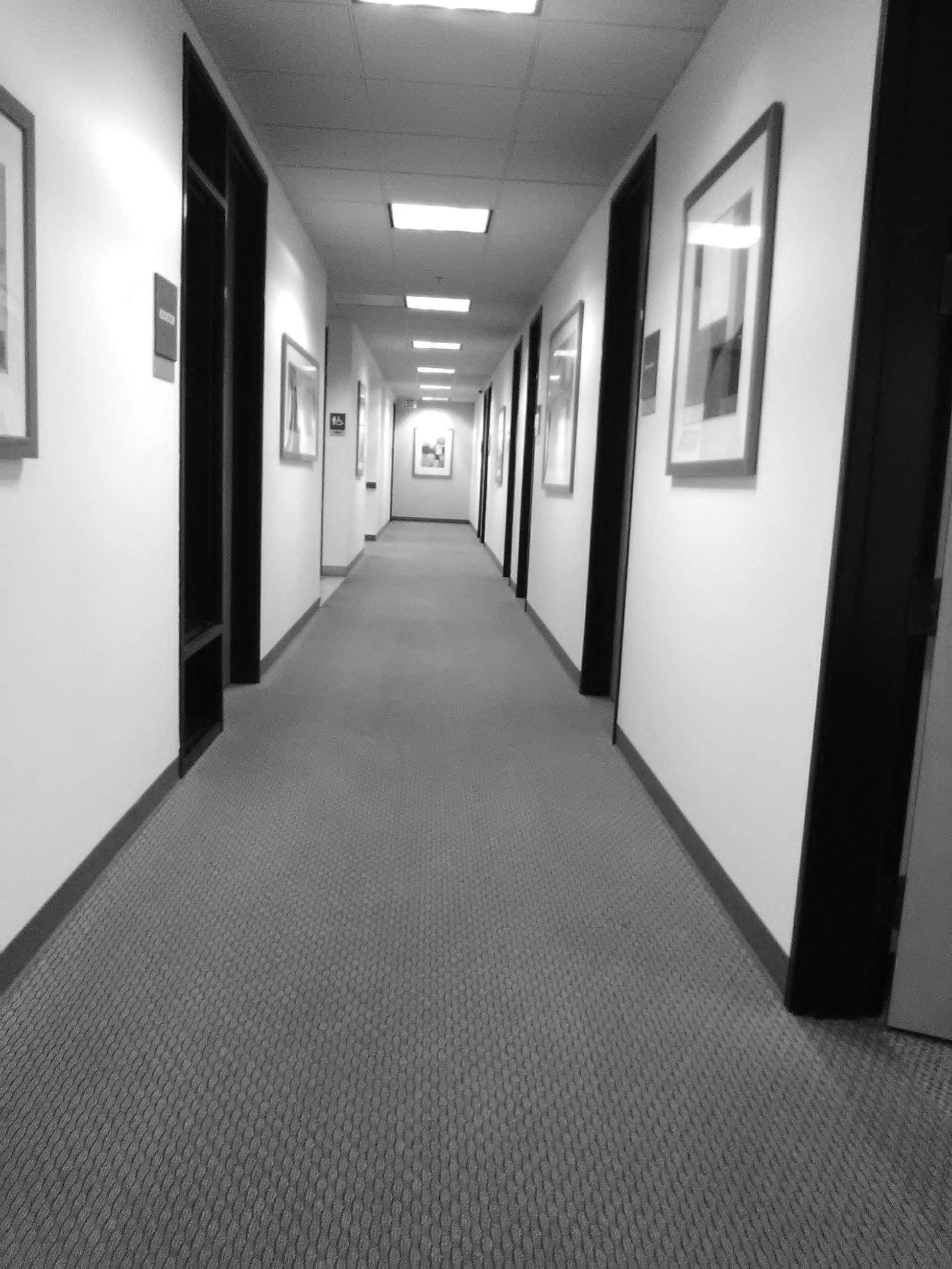 Free stock photo of #blackandwhite #Office #hallway