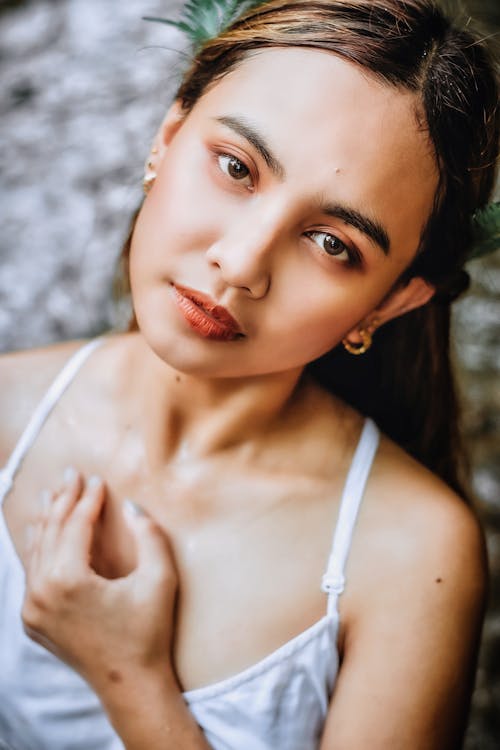 Pretty Woman in White Tank Top