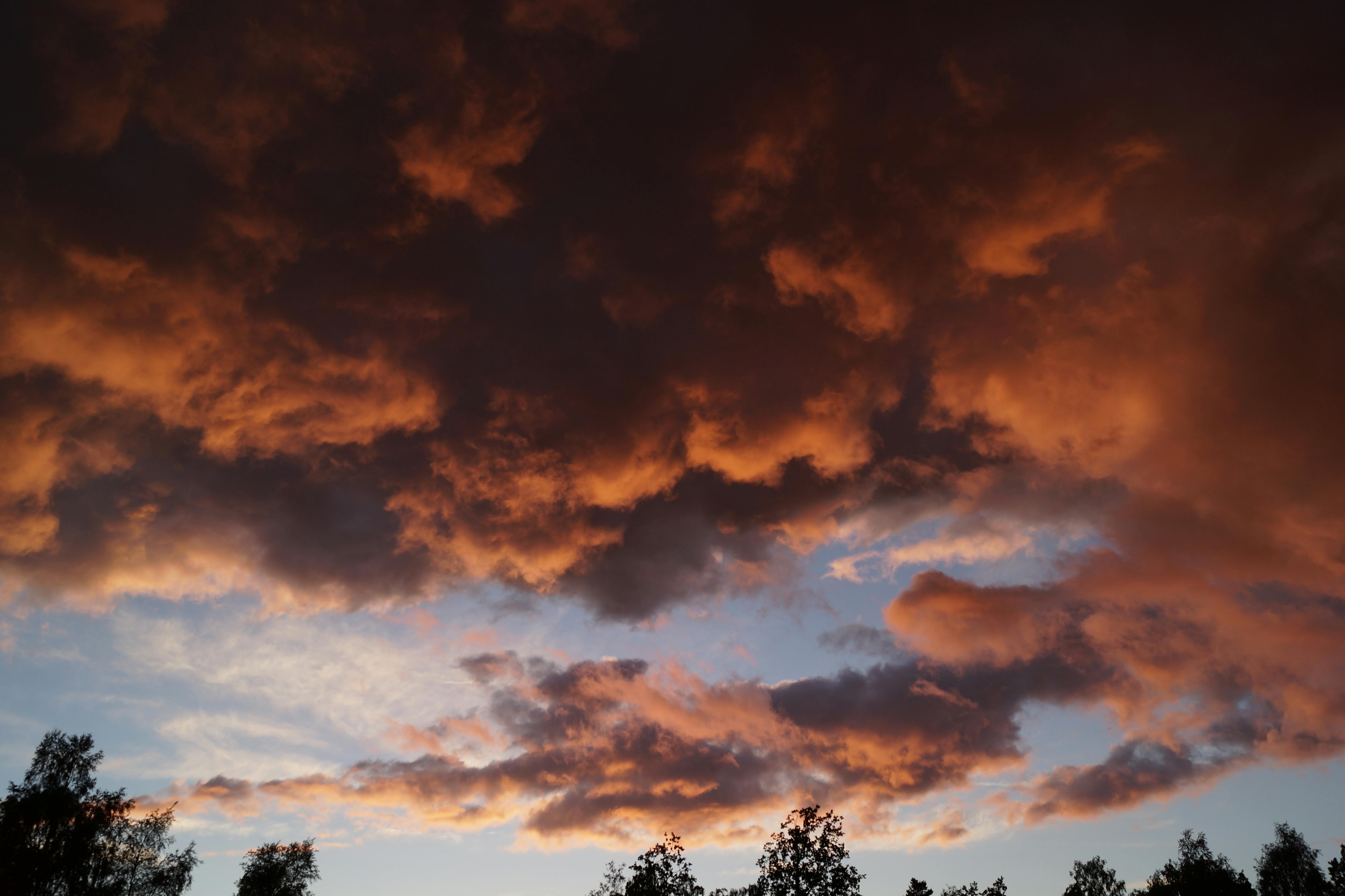 Free stock photo of clouds, Colored clouds, sunset