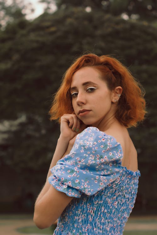 Woman Wearing Floral Dress