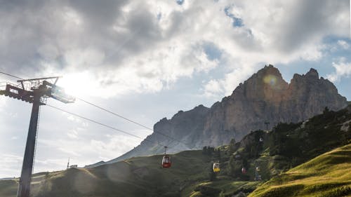 cable car with a stormy view