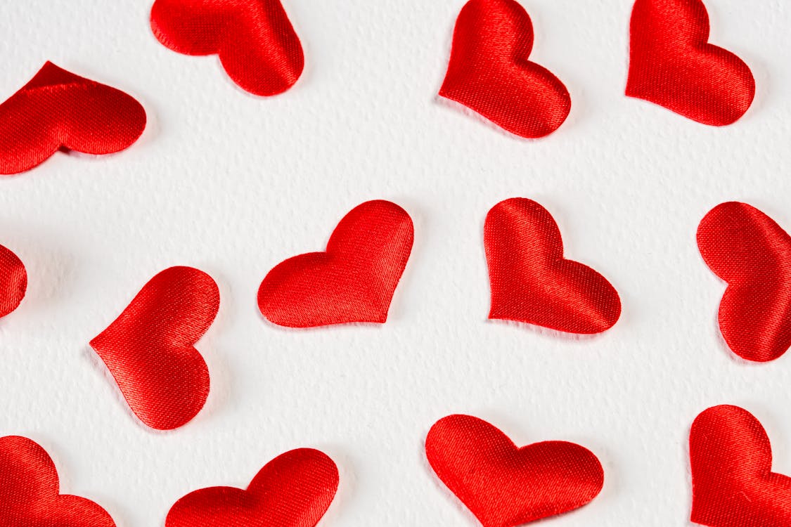 Free Red Hearts on White Background Stock Photo