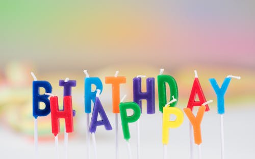 Free A Colorful Happy Birthday Candles Stock Photo