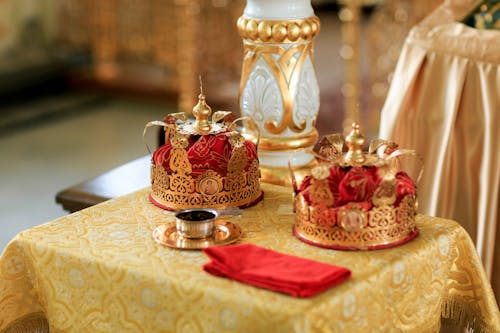 Free Crowns on Table Stock Photo