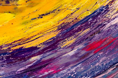 Free Yellow Red and Blue Abstract Painting Stock Photo