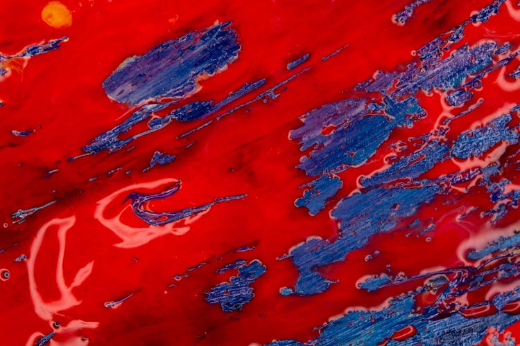 Blue And Red Abstract Painting