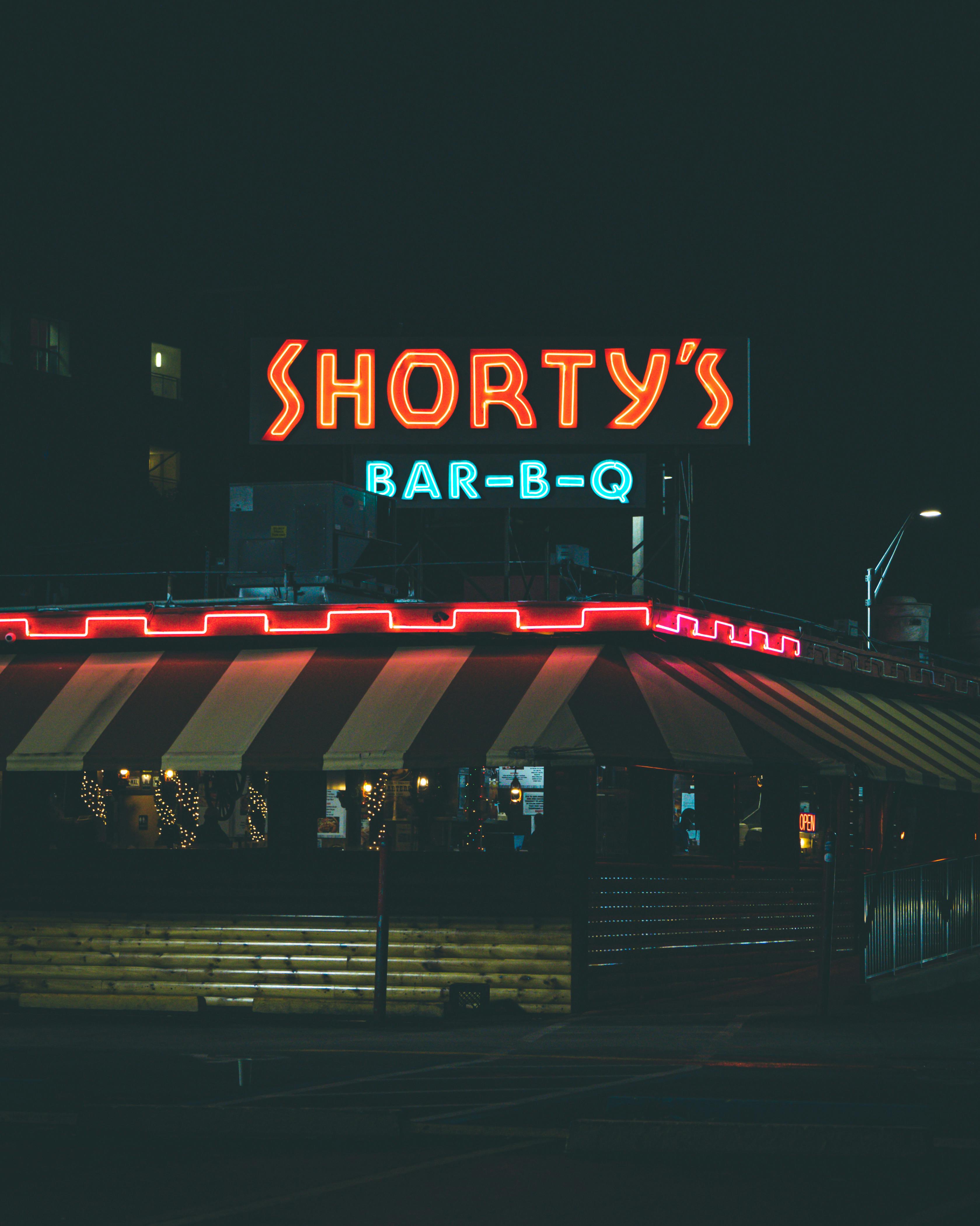 neon light signage of a restaurant